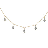 .28ct G SI 14K Yellow Gold Diamond Dangle Pendant Necklace 16+2" Long Chain