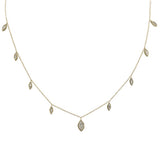 .26ct G SI 14K Yellow Gold Diamond Marquee Shaped Pendant Necklace 16+2" Long Chain