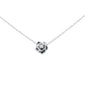 .05ct G SI 10K White Gold Diamond Flower Pendant Necklace 16" + 2" Ext