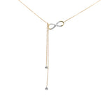 .19ct G SI 14K Yellow Gold Infinity Style Diamond Pendant Necklace 16+2" EXT Long