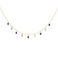 <span style="color:purple">SPECIAL!</span>1.17ct G SI 14K Yellow Gold Diamond & Blue Sapphire Gemstone Pendant Necklace 16+2" EXT Long