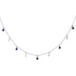 <span style="color:purple">SPECIAL!</span> 1.36ct G SI 14K White Gold Diamond Blue Sapphire Gemstone Dangling Pendant Necklace 16" + 2" EXT