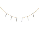 .41ct G SI 14K Yellow Gold Diamond Line Pendant Necklace 18" Long
