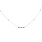 <span style="color:purple">SPECIAL!</span>.51ct G SI 14K White Gold Diamond & Blue Sapphire Gemstone Pendant Necklace 18" Long