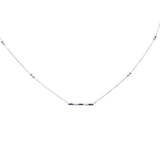 .51ct G SI 14K White Gold Diamond & Blue Sapphire Gemstone Pendant Necklace 18" Long