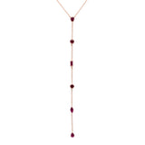 1.15ct G SI 14K Rose Gold Ruby Gemstones Pendant Necklace 16+2" Ext Long
