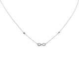 .12ct G SI 14K White Gold Infinity Style Diamond Pendant Necklace 16+2" EXT Long