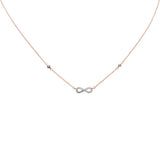.11ct G SI 14K Rose Gold Infinity Style Diamond Pendant Necklace 16+2" EXT Long