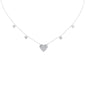 <span style="color:purple">SPECIAL!</span> .34ct G SI 14K White Gold Diamond Heart Shaped Pendant Necklace 16+2" EXT Long
