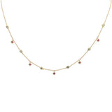 .37ct G SI 14K Yellow Gold Diamond & Ruby Gemstone Pendant Necklace 16+2" EXT Long