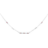 .40ct G SI 14K White Gold Diamond & Pink Sapphire Pendant Necklace 18" Long