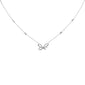 <span style="color:purple">SPECIAL!</span>.35ct G SI 14K White Gold Diamond Ribbon Style Pendant Necklace 18" Long
