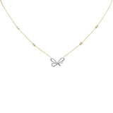 .33ct G SI 14K Yellow Gold Diamond Ribbon Style Pendant Necklace 18" Long