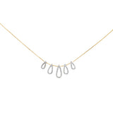 .35ct G SI 14K Yellow Gold Diamond Drop Pendant Necklace 18" Long