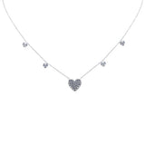 .50ct G SI 14K White Gold Blue Sapphire Gemstone Pendant Necklace 16+2" Long