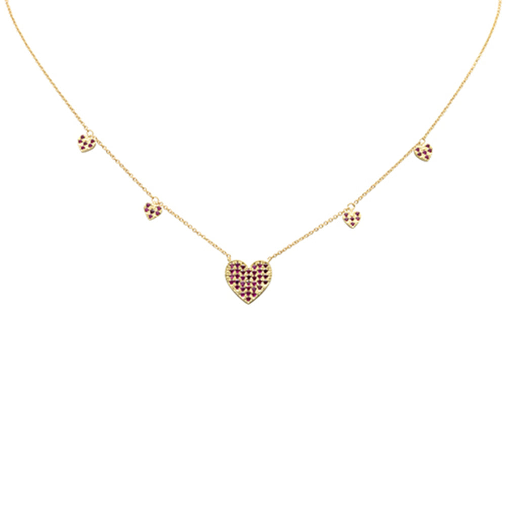 .51ct G SI 14K Yellow Gold Ruby Gemstone Pendant Necklace 16+2" Long