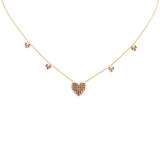 .51ct G SI 14K Yellow Gold Ruby Gemstone Pendant Necklace 16+2" Long