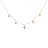 .27ct G SI 14K Yellow Gold Diamond Hamsa Pendant Necklace 16+2" Long