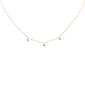 .08ct G SI 14K Yellow Gold Diamond 3 Stone Pendant Necklace 16+2" Long