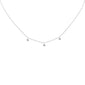 .09ct G SI 14K White Gold Diamond 3 Stone Pendant Necklace 16+2" Long
