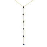 1.18ct G SI 14K Yellow Gold Blue Sapphire Gemstones Pendant Necklace 16+2" Ext Long