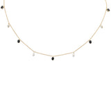 1.21ct G SI 14K Yellow Gold Diamond & Blue Sapphire Gemstone Pendant Necklace 16+2" Long
