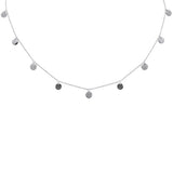 .28ct G SI 14K White Gold Diamond Round Shaped Dangling Pendant Necklace 16+2" Long