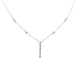 <span style="color:purple">SPECIAL!</span> .21ct G SI 14K White Gold Diamond Dangling Pendant Necklace 16" +2" EXT
