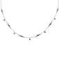 <span style="color:purple">SPECIAL!</span>.63ct G SI 14K White Gold Diamond & Blue Sapphire Gemstone Pendant Necklace 16+2" Long