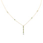 <span style="color:purple">SPECIAL!</span> .21ct G SI 14K Yellow Gold Diamond & Emerald Gemstone Drop Pendant Necklace 16" + 2" Ext