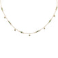 <span style="color:purple">SPECIAL!</span>.55ct G SI 14K Yellow Gold Diamond & Emerald Gemstone Pendant Necklace 16+2" Long