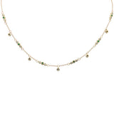 .55ct G SI 14K Yellow Gold Diamond & Emerald Gemstone Pendant Necklace 16+2" Long
