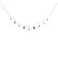 <span style="color:purple">SPECIAL!</span>.99ct G SI 14K Yellow Gold Diamond & Ruby Gemstone Pendant Necklace 16+2" Long