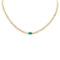 <span style="color:purple">SPECIAL!</span> 2.45ct G SI 14K Yellow Gold Emerald Gemstone & Diamond Cuban Necklace 13+3" Long