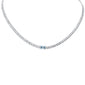 <span style="color:purple">SPECIAL!</span> 2.46ct G SI 14K White Gold Aquamarine Gemstone & Diamond Cuban Necklace 13+3" Long
