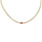 <span style="color:purple">SPECIAL!</span> 2.19ct G SI 14K Yellow Gold Oval Shaped Pink Tourmaline Gemstone & Diamond Cuban Necklace 13+3" Long