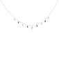 <span style="color:purple">SPECIAL!</span>1.08ct G SI 14K White Gold Diamond & Blue Sapphire Gemstone Pendant Necklace 16+2" Long