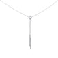<span style="color:purple">SPECIAL!</span> .05ct G SI 14K White Gold Diamond Line Pendant Necklace 16+2" Long
