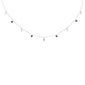<span style="color:purple">SPECIAL!</span>1.26ct G SI 14K White Gold Diamond & Blue Sapphire Gemstone Pendant Necklace 16+2" Long