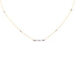 <span style="color:purple">SPECIAL!</span>.60ct G SI 14K Yellow Gold Diamond & Multi Color Gemstones Bar Pendant Necklace 20" Long