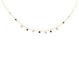 <span style="color:purple">¡ESPECIAL!</span>.82ct G SI Colgante con diamante y rubí en oro amarillo de 14K con collar de 16+2" de largo