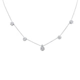 <span style="color:purple">SPECIAL!</span>.99ct G SI 14K White Gold Diamond Flower Pendant Necklace 16+2" Ext Long