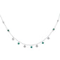 <span style="color:purple">SPECIAL!</span> .60ct G SI 14K White Gold Diamond & Emerald Gemstones Pendant Necklace 16+2" Ext Long