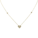 .46ct G SI 14K Yellow Gold Diamond Heart Shaped Pendant Necklace 18" Long
