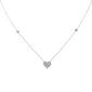 <span style="color:purple">SPECIAL!</span> .43ct G SI 14K White Gold Diamond Heart Shaped Pendant Necklace 18" Long