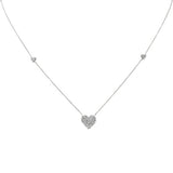 .43ct G SI 14K White Gold Diamond Heart Shaped Pendant Necklace 18" Long