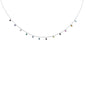 <span style="color:purple">SPECIAL!</span>.78ct G SI 14K White Gold Diamond & Multi Color Gemstones Pendant Necklace 16+2" Long