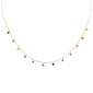 <span style="color:purple">SPECIAL!</span>.78ct G SI 14K Yellow Gold Multi Color Gemstones Pendant Necklace 16+2" Ext Long