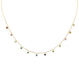.78ct G SI 14K Yellow Gold Multi Color Gemstones Pendant Necklace 16+2" Ext Long