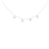 .27ct G SI 14K White Gold Diamond "HOPE" Pendant Necklace 16+2" Long